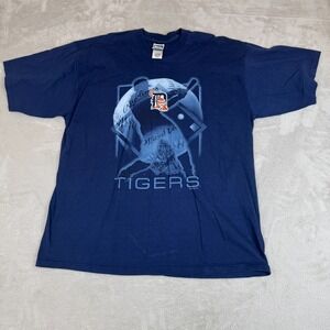 Vintage Pro Player Detroit Tigers MLB Baseball Shirt Mens 2XL Blue Preowned‎ 90s